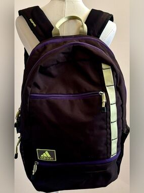 adidas Laptop Backpack Black Purple School Gym Travel Bag